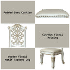 Vendome - 48" Side Chair (Set of 2) - Synthetic Leather & Antique Pearl