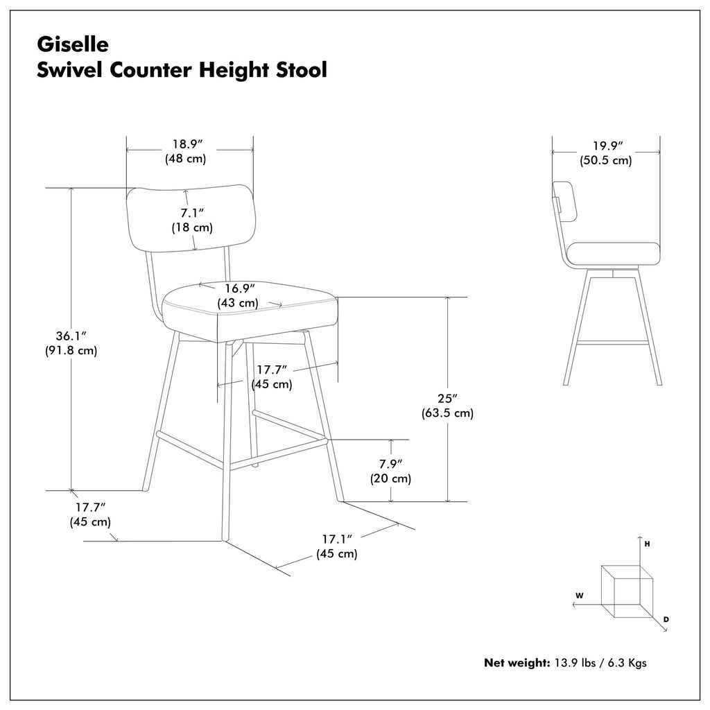 Giselle - Swivel Counter Height Stool (Set of 2)