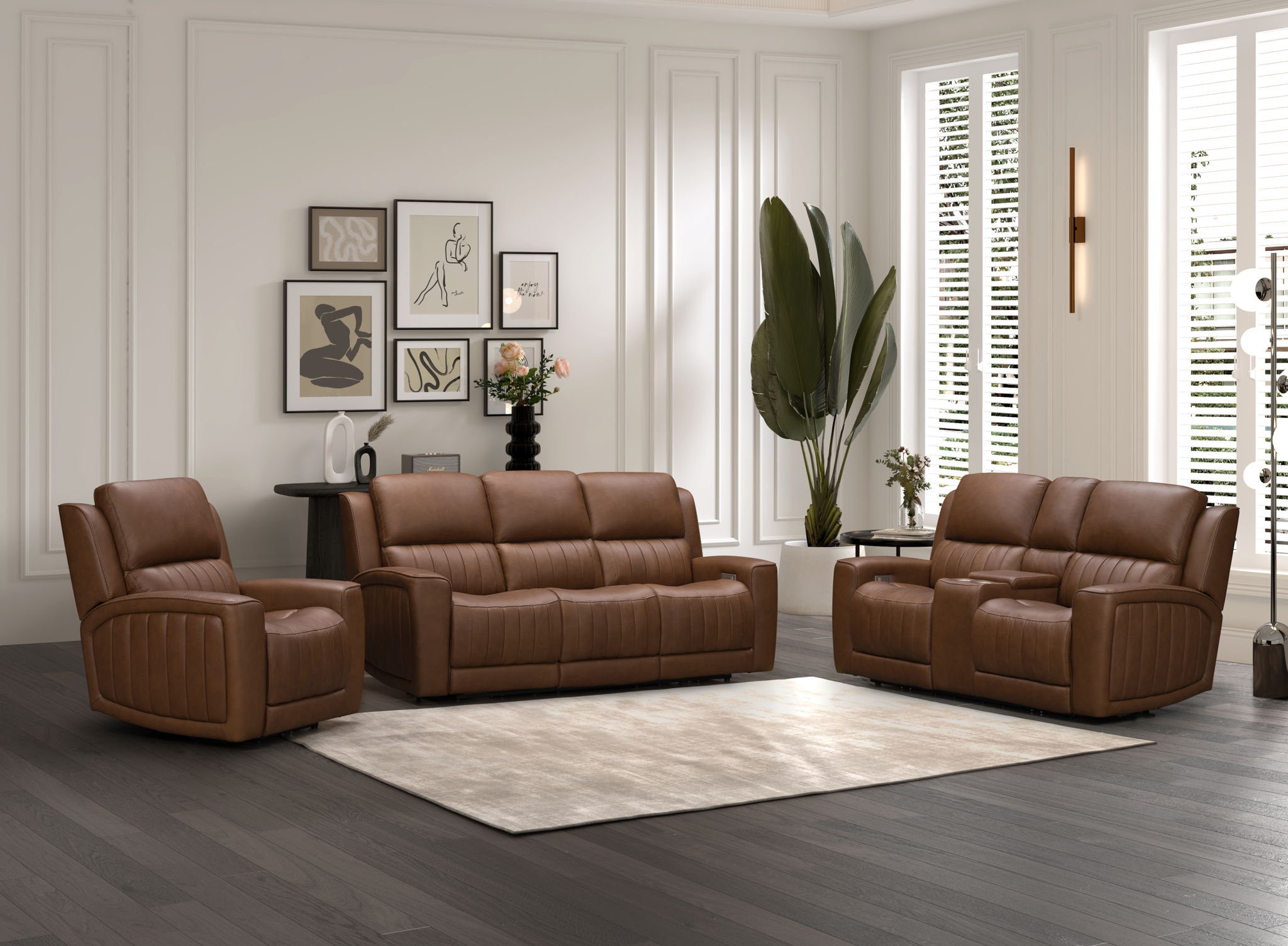 Pierce - Power Sofa With Power Recline, Power Headrest (Drop Down Table With Two Cup Holders)-Zero Gravity, Lumbar
