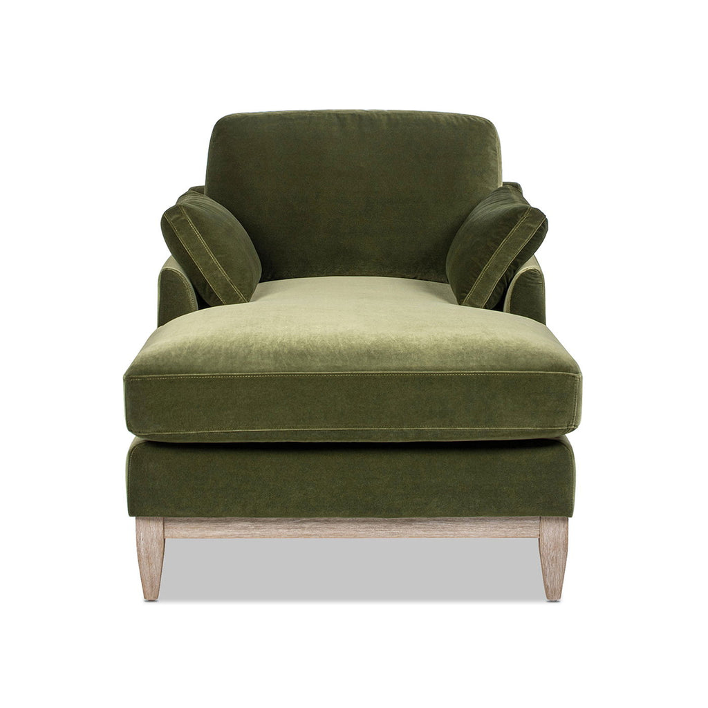 Pasadena - Modern Farmhouse Chaise Lounge Chair - Olive Green