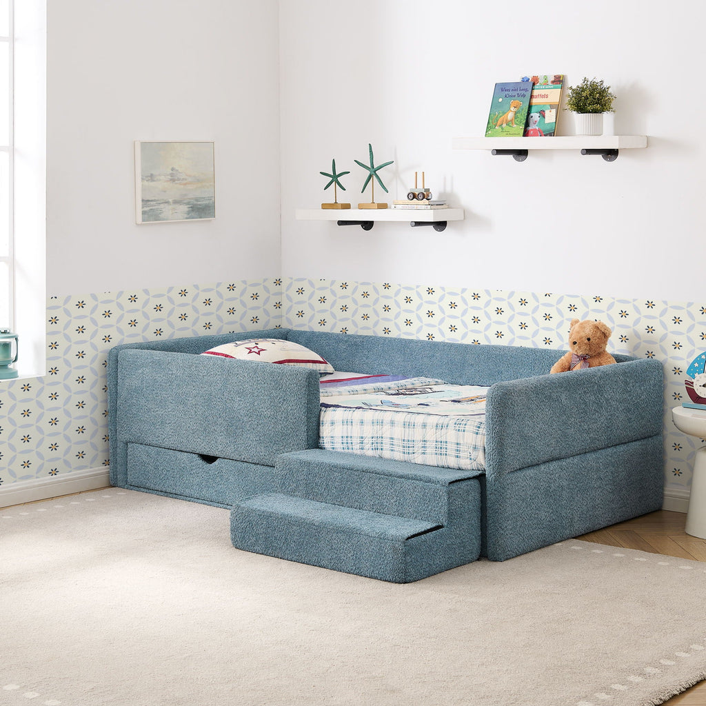 Safe Kids Bed With Guardrails And Storage