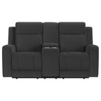 Brentwood Upholstered Reclining Loveseat Dark Charcoal