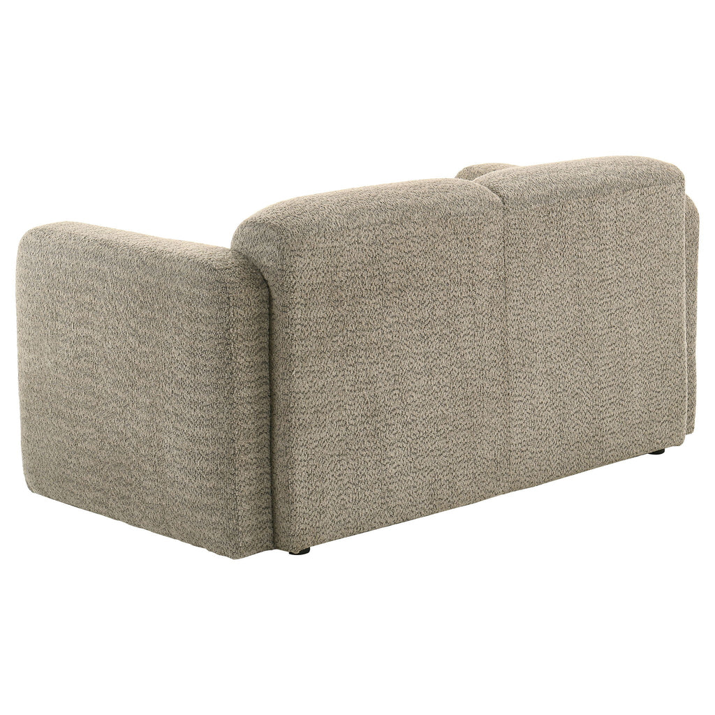Dorset Fabric Upholstered Round Track Arm Loveseat Brown