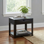Marcelo Wood End Table with Drawer and Shelf Coffee