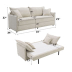Elisea - Sleeper Sectional Sofa With 2 Toss Pillows - Beige