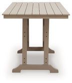 Seacliff Beach - Rectangular Counter Height Dining Table With Umbrella Option - Medium Brown
