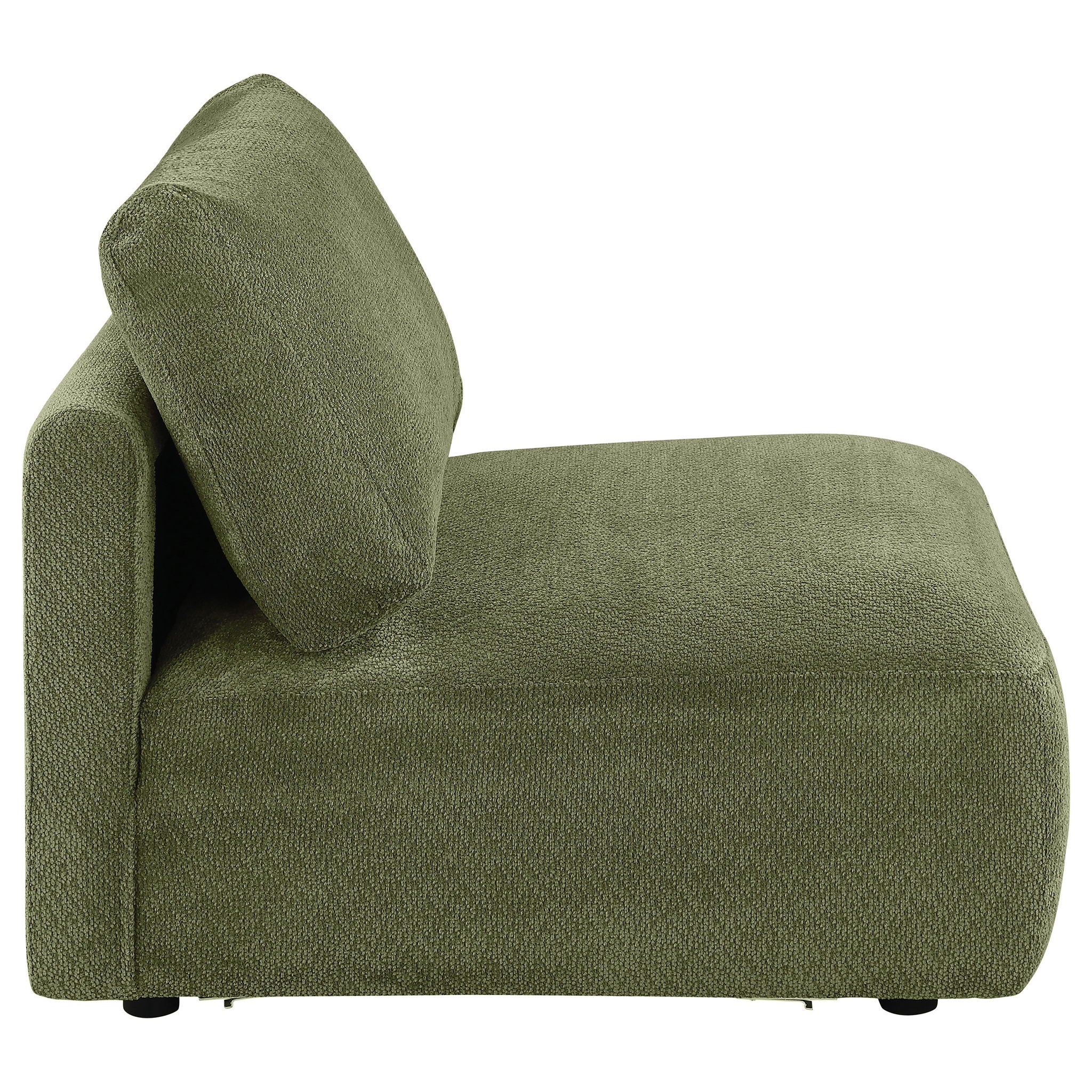 Elysia Chenille Upholstered Modular Armless Chair Green