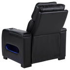 Zuma Faux Leather Upholstered Dual Power LED Recliner Black