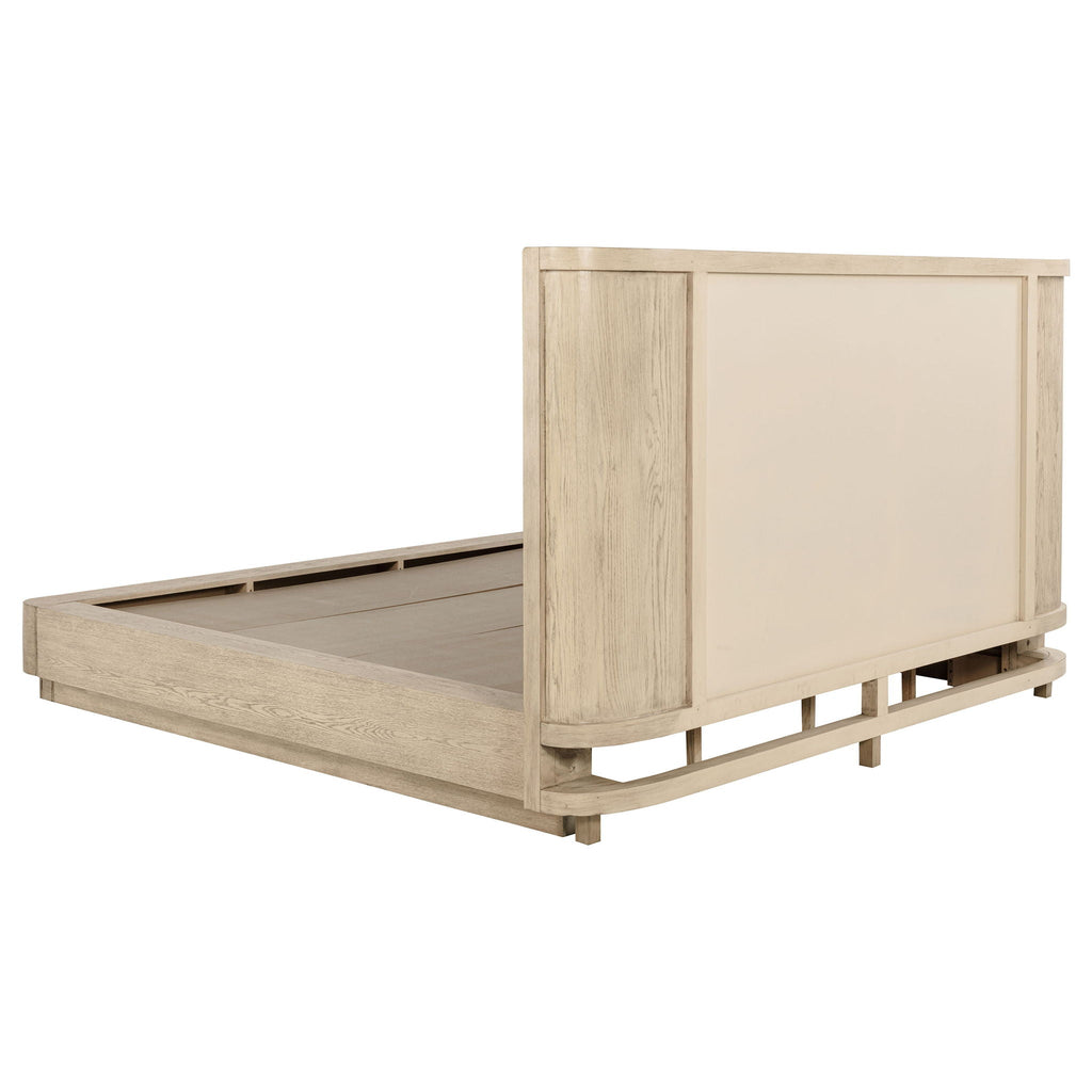 Kailani 52-inch Eastern King Wingback Bed Beige Oak