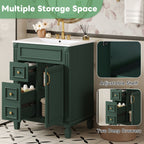 Bathroom Vanity With Sink, Compact Cabinet & 2 Drawers And Adjustable Shelf