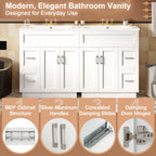 Bathroom Vanity With 2 Doors, 2 Drawers, Adjustable Shelf, Hidden Slides & Soft Close Hinges