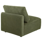 Elysia Chenille Upholstered Modular Armless Chair Green