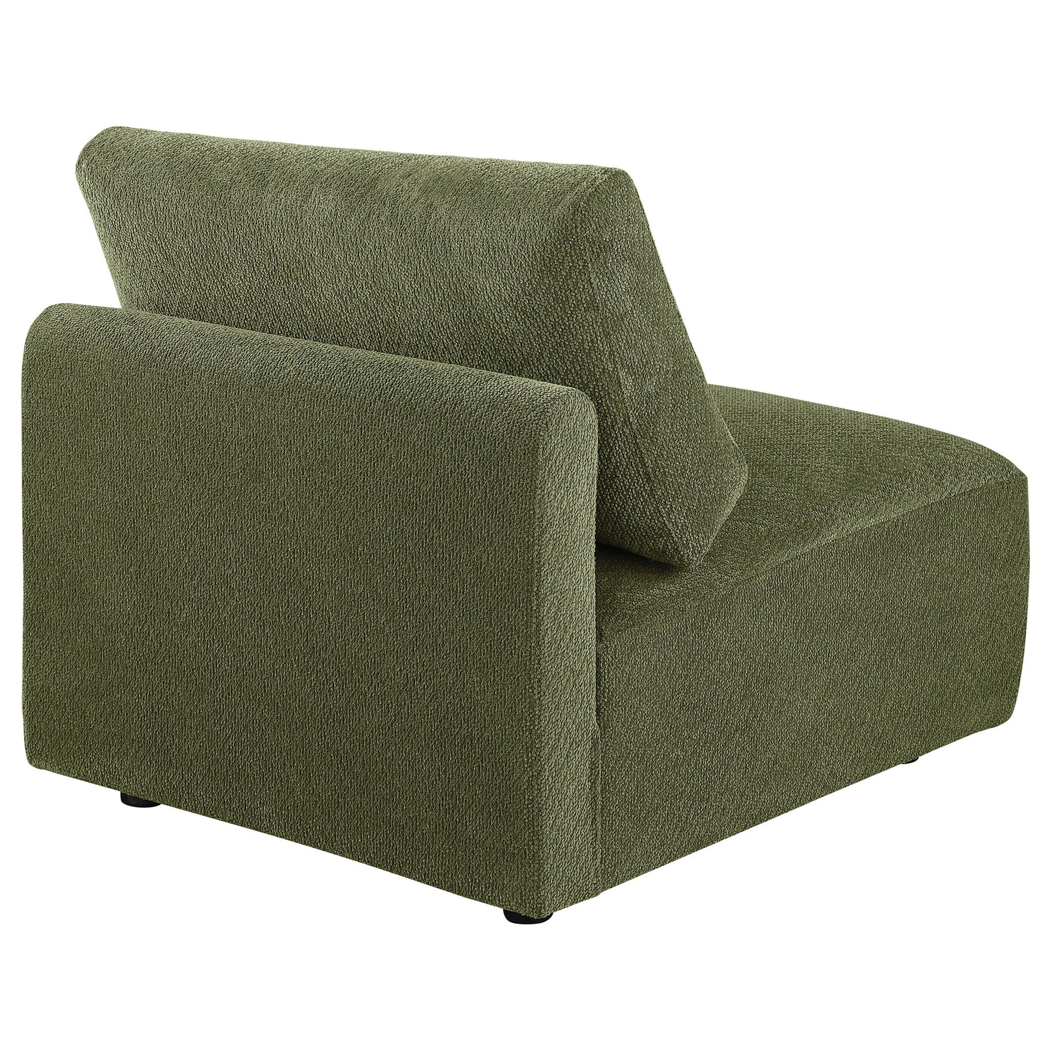 Elysia Chenille Upholstered Modular Armless Chair Green
