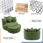 360° Swivel Accent Barrel Chair With Storage Ottoman & 4 Pillows, Modern Leisure Chair Round Accent For Living Room
