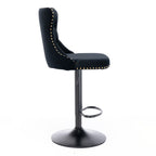 Swivel Barstools Adjusatble Seat Height, Modern Upholstered Bar Stools With Backs Comfortable Tufted For Home Pub And Kitchen Island (Set of 2)