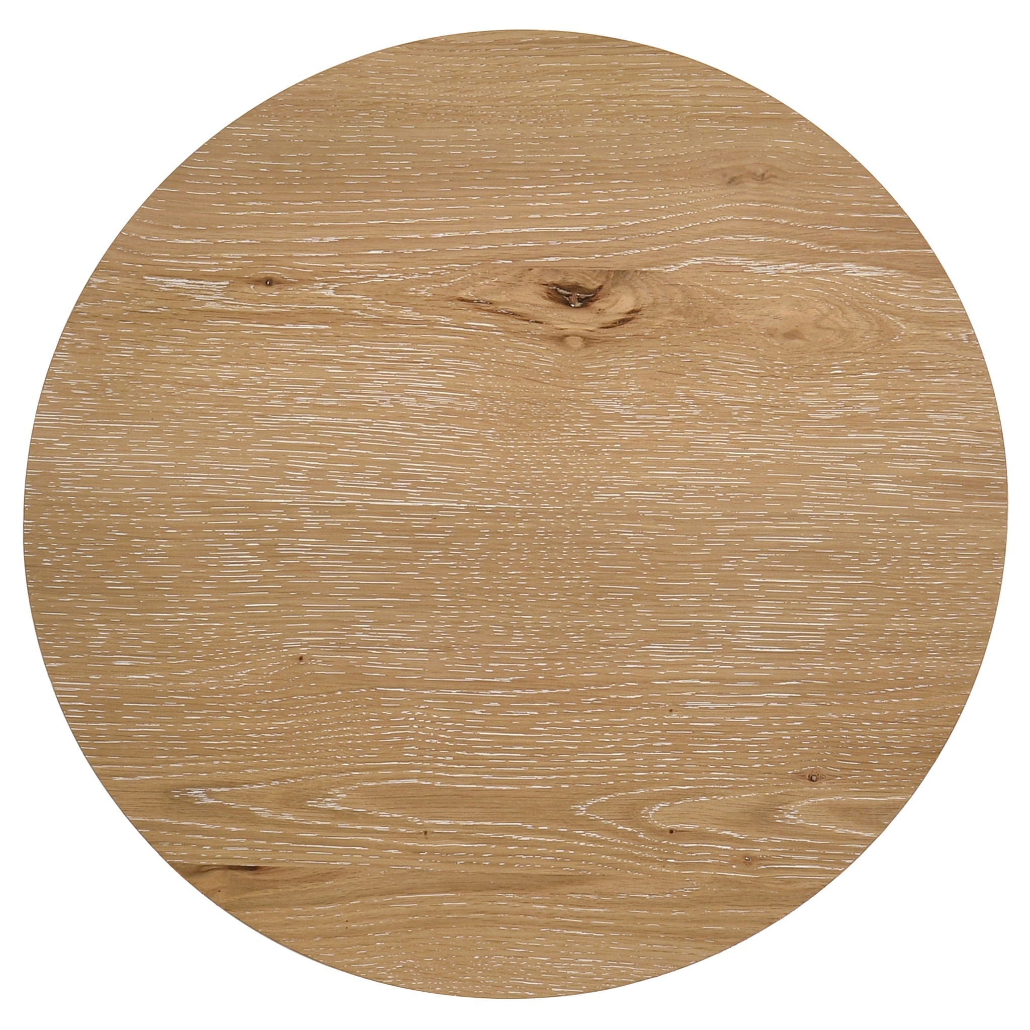 Kessler Round Sculptural Wood End Table Light Oak