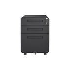 3 Drawer Mobile File Cabinet Under Desk Office, Simple Style Versatile Storage Cabinet For Legal / Letter / A4 Files, 5 Wheel Design Anti-Tilting Cold Rolled Steel Waterproof Moisture-Proof