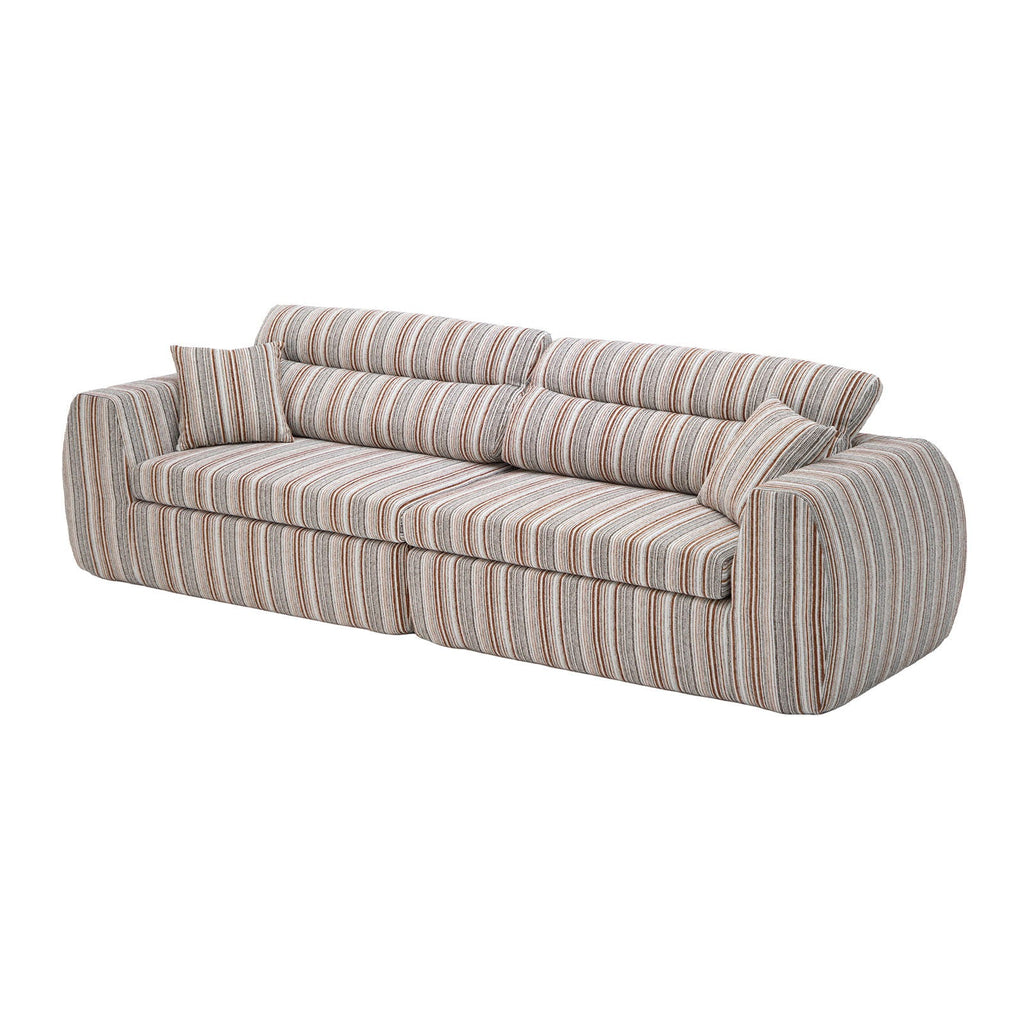 3 Seater, Couch With Throw Pillows For Living Room