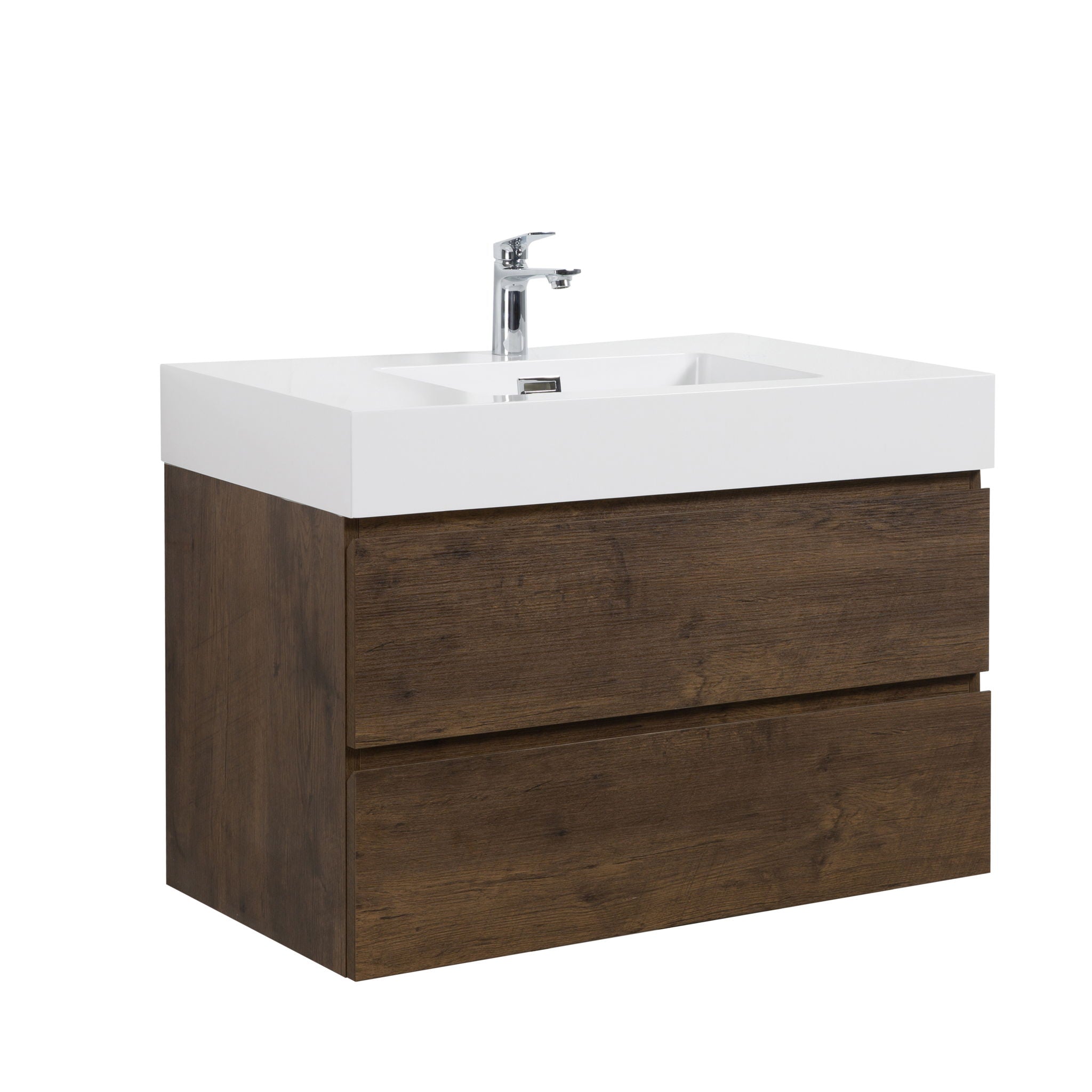Alice - Bathroom Vanity Wall Mounted With Sink, Large Storage