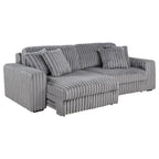 Jacana Corduroy Upholstered Dual Power Chaise Sofa Grey