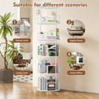 Rotating Bookshelf Tower 5 Tier Spinning 360 Degree Revolving Storage Shelf