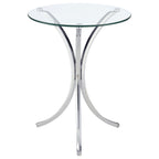 Eloise Round Glass Top Accent Side Table Chrome