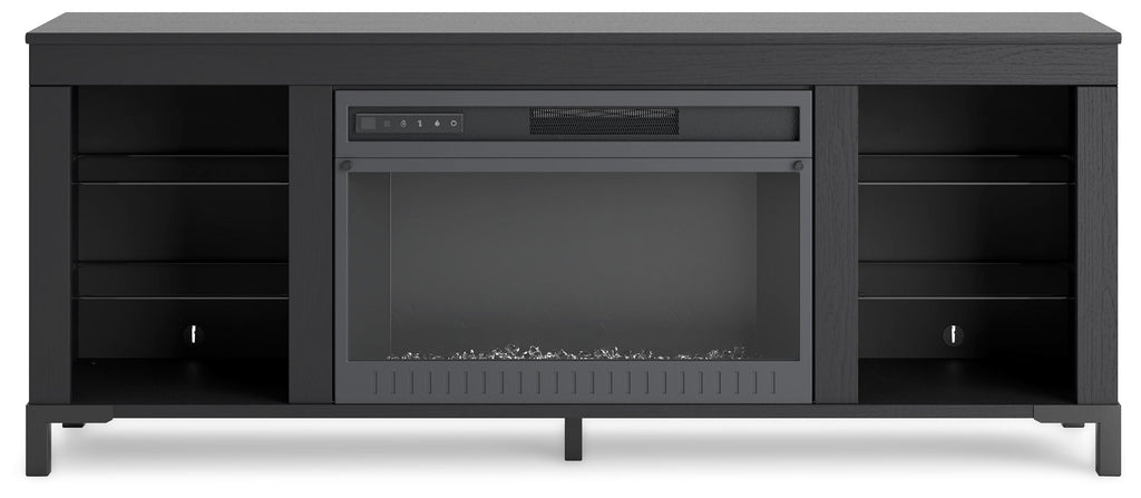 Cayberry - TV Stand With Fireplace - Black