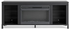 Cayberry - TV Stand With Fireplace - Black
