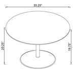 Ganso 2-piece Round Glass Top Coffee and End Table Set Black
