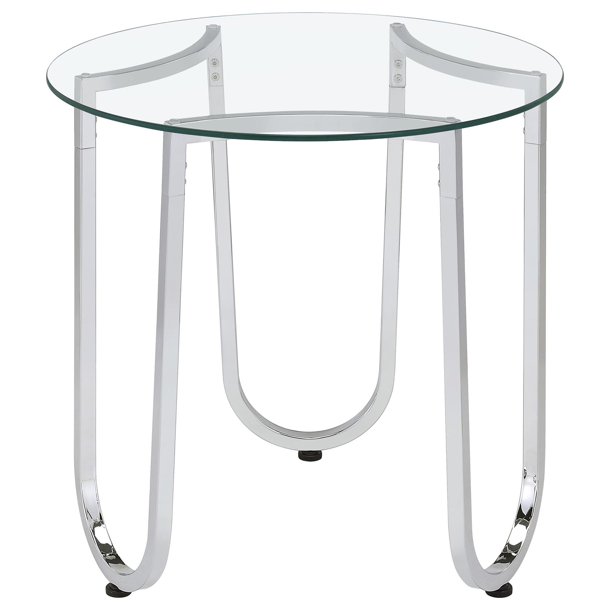 Beller 3-piece Round Tempered Glass Top Coffee Table Set Chrome
