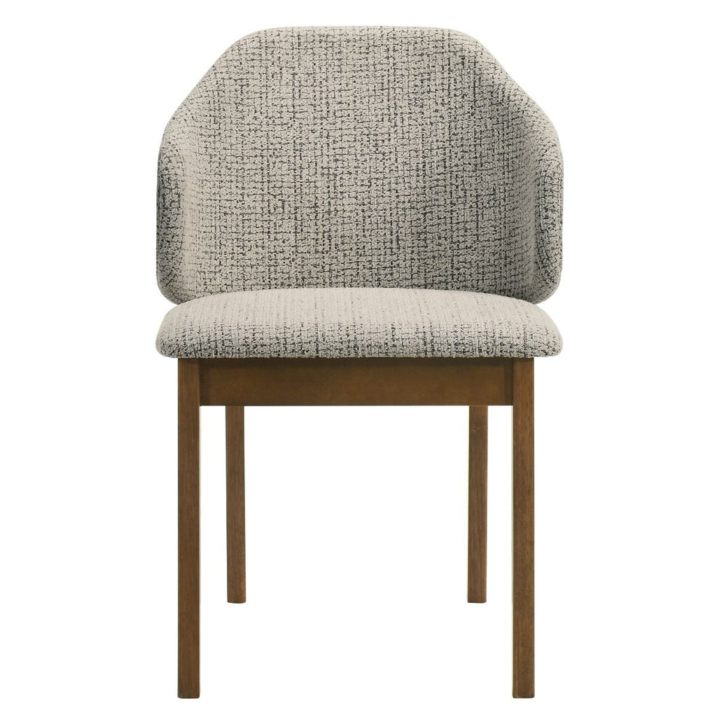 Oleia - Side Chair (Set of 2) - Chenille & Walnut