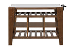 Alaroa - Kitchen Island - Marble Top & Rustic Brown
