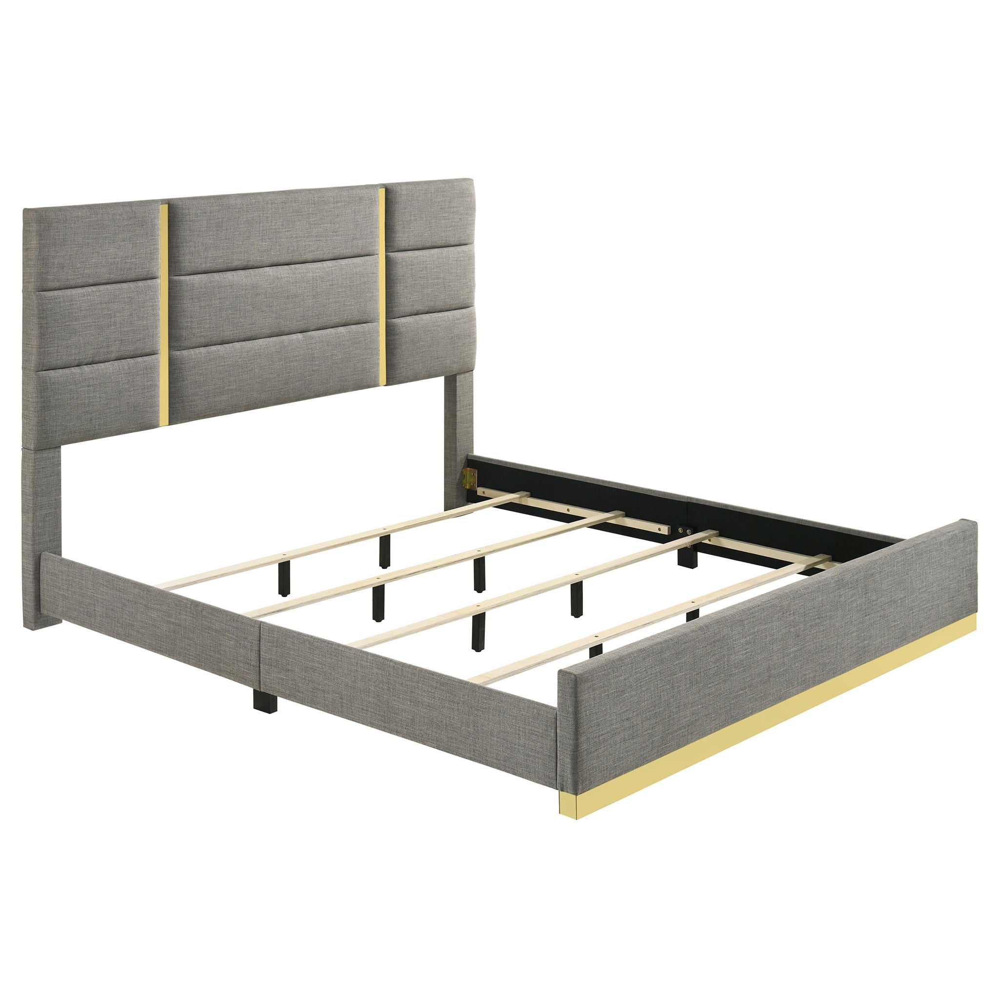 Ines 5-piece Eastern King Bedroom Set Grey and White High Gloss