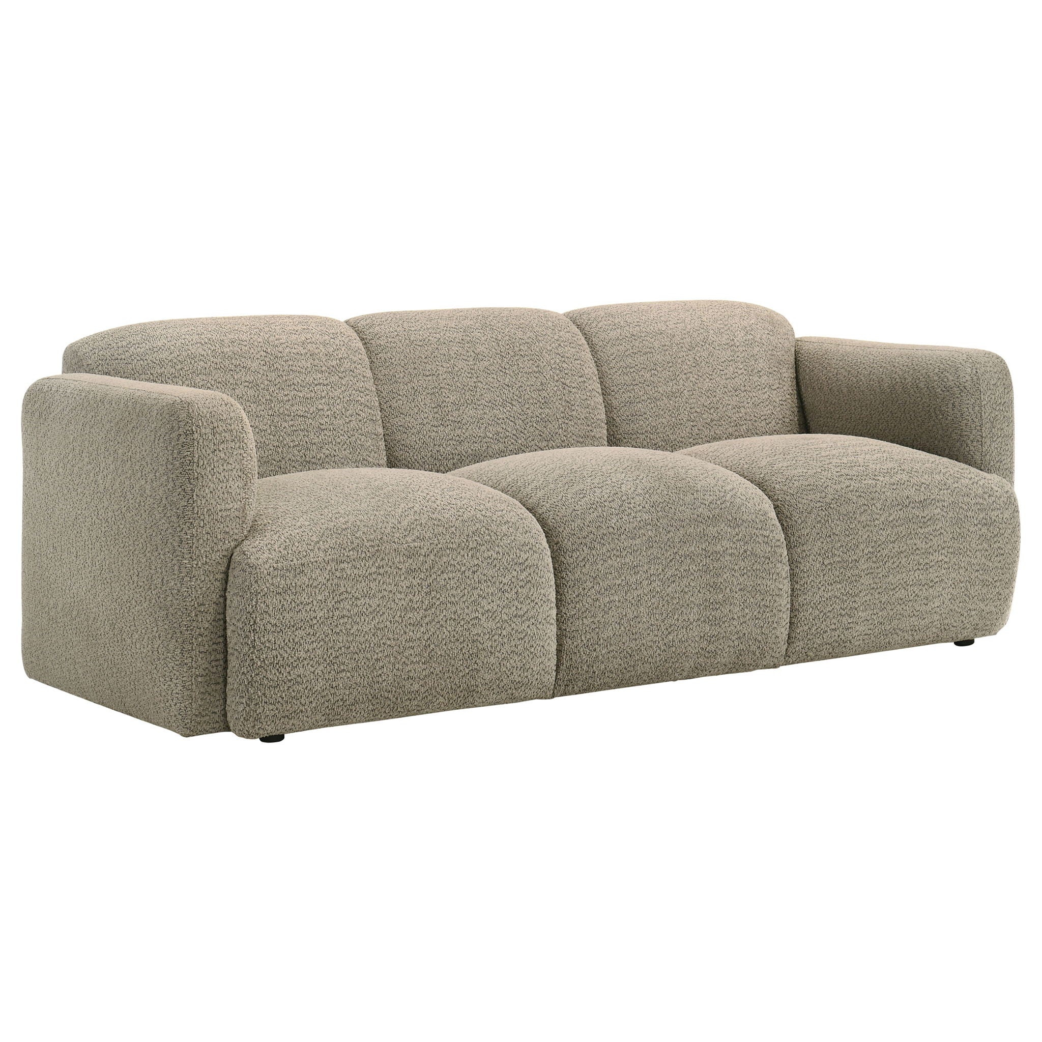 Dorset 2-piece Upholstered Round Track Arm Sofa Set Brown