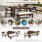 Outdoor Dining Set Rectangular Table With Umbrella Hole
