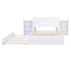 Storage Platform Bed With Pull Out Shelves And Trundle