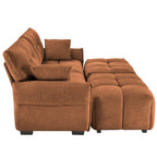 Sofa Set With Ottoman And Pillows, Textured, High Resilience Cushions