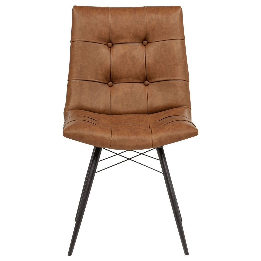 Aiken Faux Leather Upholstered Dining Side Chair Saddle Brown (Set of 4)