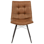 Aiken Faux Leather Upholstered Dining Side Chair Saddle Brown (Set of 4)