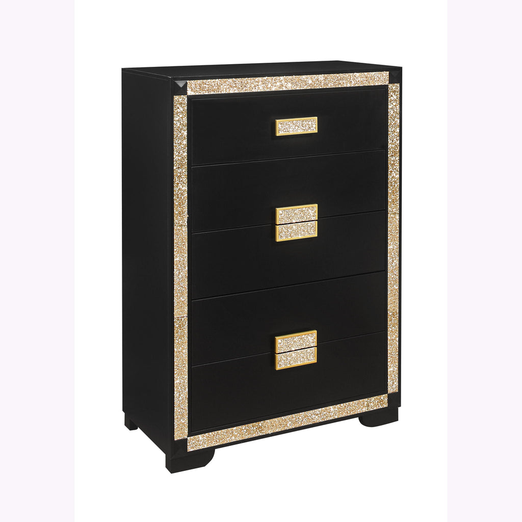 Lively - Bedroom Set With Glitter Detail And Padded Headboard