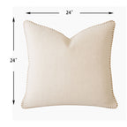 Homey Cozy - Throw Pillow With Decorative Stitching - Ivory