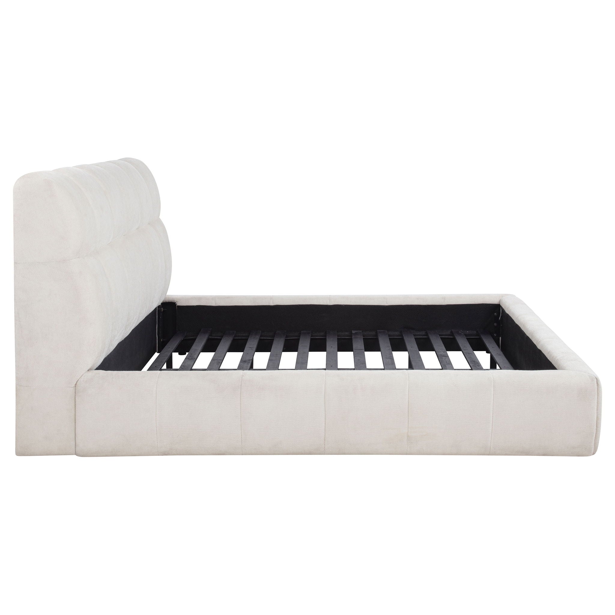 Nollet 48-inch Upholstered California King Platform Bed Cream