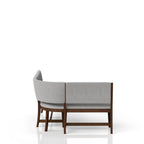 Curved Dining Bench Upholstered Curved Bench - Beige