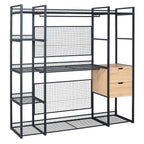 Open Style Wardrobe With Hanging Rails, Shelves And Drawers