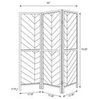 Marlene 3-Panel Room Divider Folding Screen Rustic Tobacco