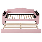Upholstered Daybed With Storage Armrests, Trundle And Latest Integrated tooth Audio System