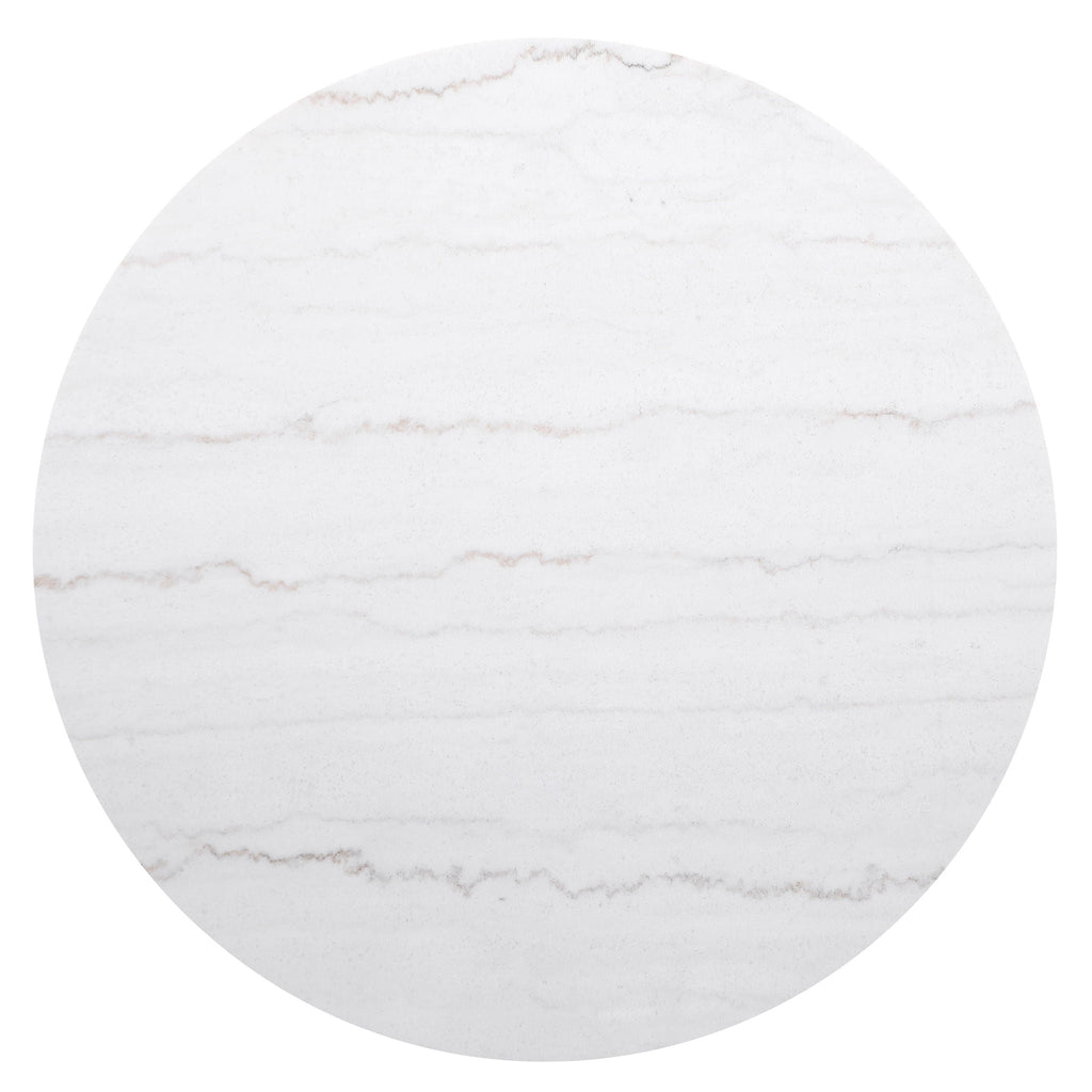 Jason Round White Marble Top Coffee Table Charcoal