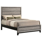Valen Wood Full Panel Bed Light Taupe