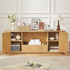 Modern Wavy TV Stand Rounded Sideboard With Storage Cabinet
