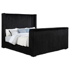 Centergrove Upholstered Eastern King Wingback TV Bed Black